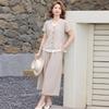 Elegant Middle-Aged Women's Summer Short-Sleeve Suit