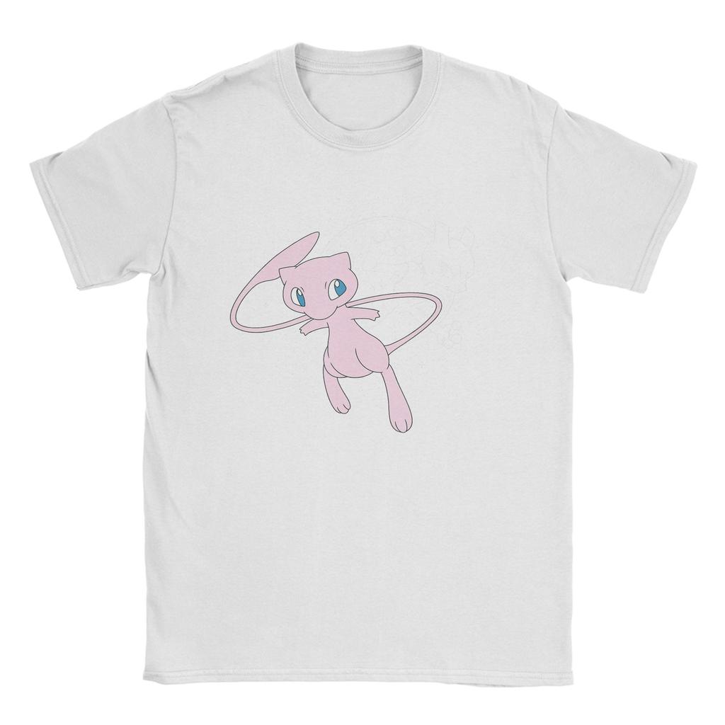 PPokemon Celestial Mew Mewtwo Moon T Shirts Mens Pure Cotton TShirt Round Collar Tee Shirt Short Sleeve Clothing New