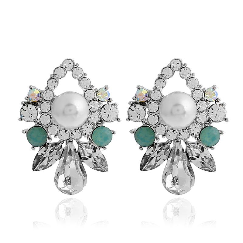 Wish2018 Japanese Korean Style Fresh Sweet Crystal Earrings