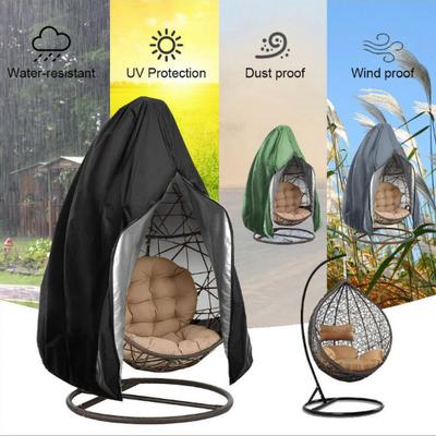 Patio Egg Chair Cover with Zipper Waterproof UV-Resistant Drawstring Design Weather Resistant Outdoor Wicker Egg Swing Chair Cover