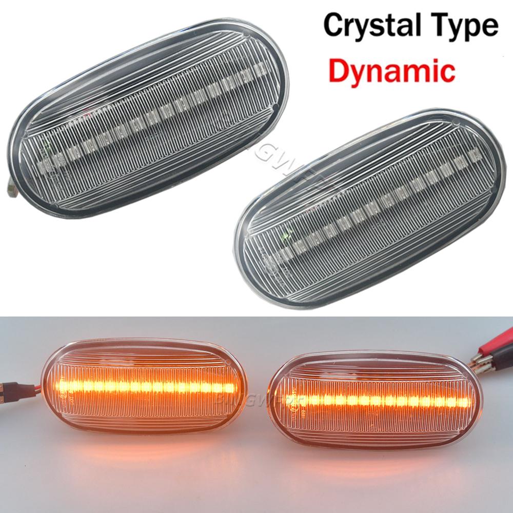 2Pcs Dynamic Side Marker Turn Signal Sequential Blinker Indicator Lights For Mitsubishi Pajero Mirage Legnum Galant 1998-2005