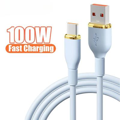 100W Flüssigsilikon USB A auf Typ C Schnelllade-Datenkabel USB C auf Typ C 66W für Xiaomi iPhone15 16 Drahtkabel