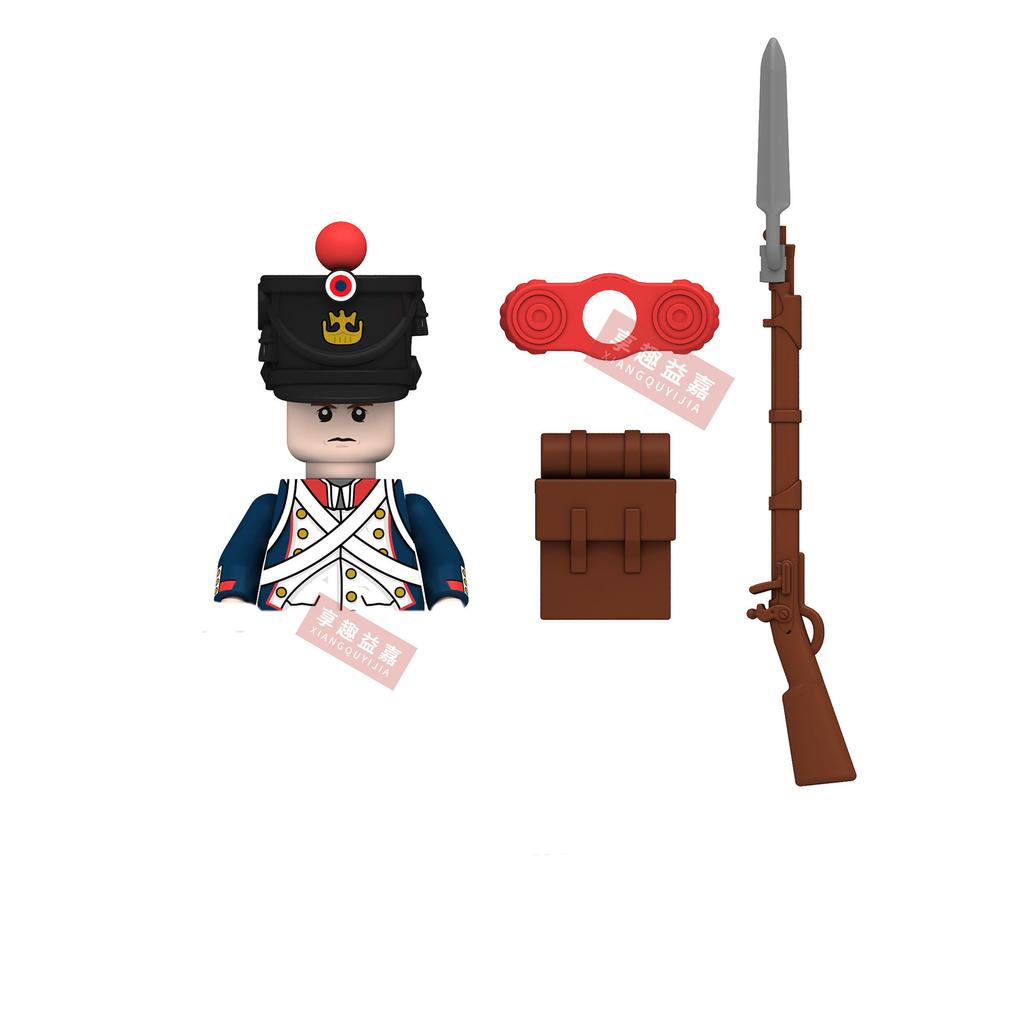 Military affairs Napoleon French Cuirassier Dragoon Building Blocks Model Bricks mini Action toy Figures Toy gift for children