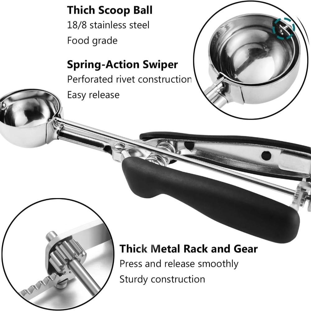 1/3PCS 304 Stainless Steel Ice Cream Scoop Ice Ball Maker Cookie Dough Scoop  Kitchen Tools