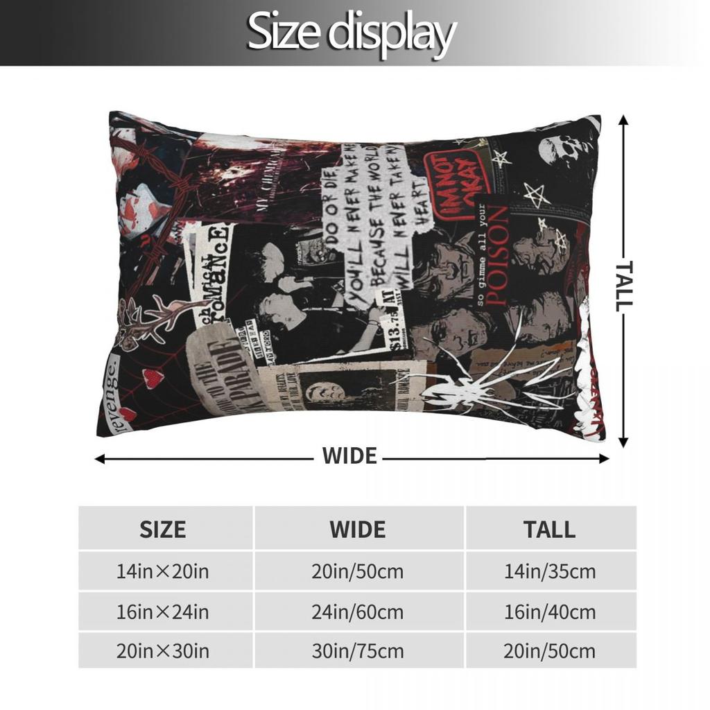 My Chemical Romance Rectangle Pillowcase Cushion Cover Decorative Bedroom Bed Home Comfort Throw Pillow