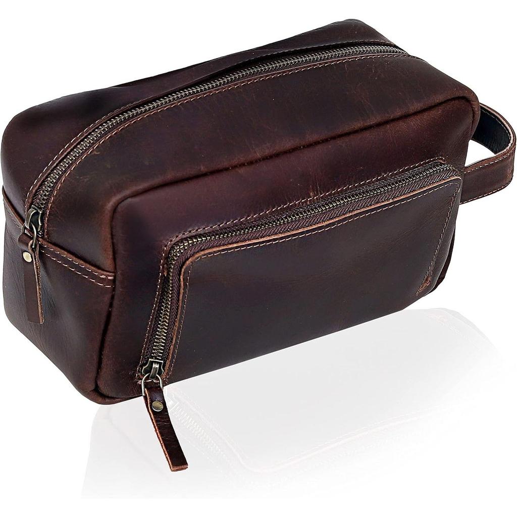 Men's Toiletry Bag Leather Travel Toiletry Bag Dopp Kit for Men Shaving Bag for Travel Accessories