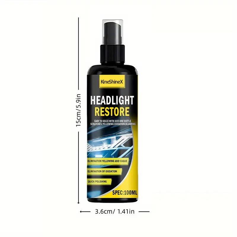 Auto Headlamp Repair Yellowing Blurring Oxidation Scratches Spray Polishing Agent Quickly Restores Light Clarity Brightness 30ml чёрный