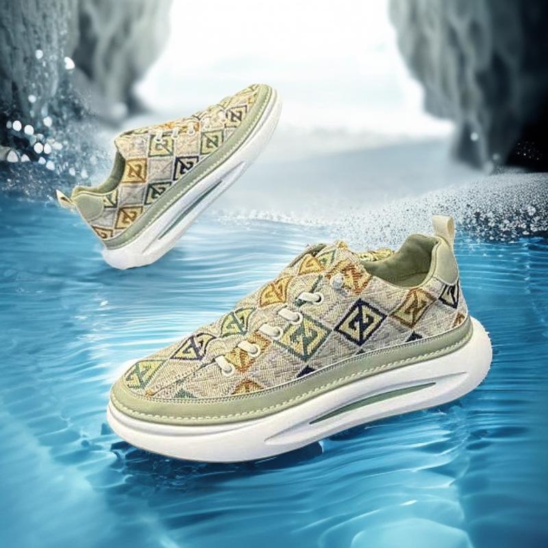 

Trendy shoes men s spring and summer new fashionable breathable casual shoes trendy with comfortable low-top lightweight board shoes men 44 зелёный