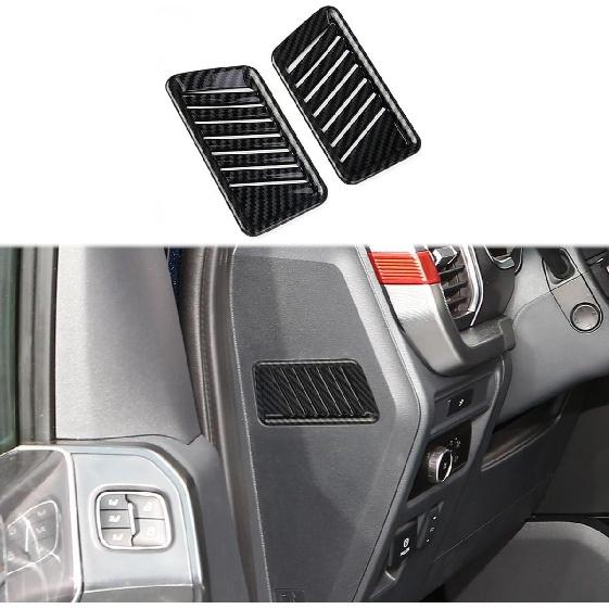 

Korlot Carbon fiber Air Vent cover AC outlet trim on the side of dashboard kit for Ford F150 2021+ for 2023 F250 F350 Super Duty
