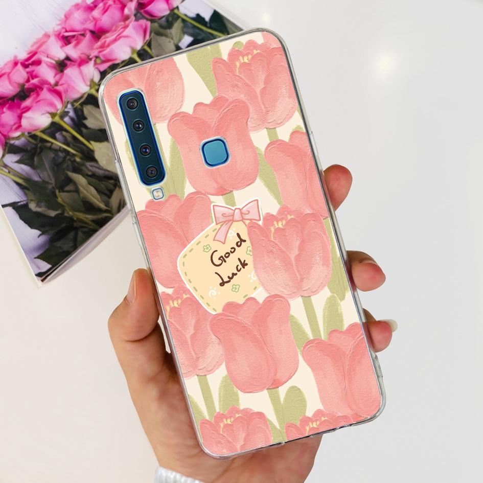 For Samsung Galaxy A9 2018 Case A920 SM-A920F Silicone Cover Popular Flower Clear TPU Soft Phone Case For Samsung A9 2018 Bumper