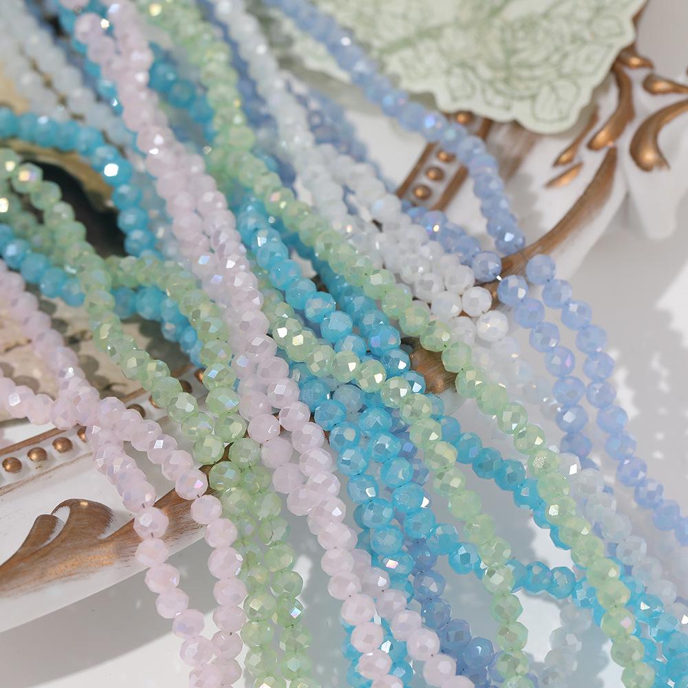 Light Macaron Cut Crystal Beads for DIY Bracelets