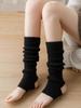 Ivory White Women's Leg Warmers: Autumn/Winter Thick Knitted Socks for Yoga