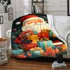 1pc Christmas Santa Claus Blanket, Lightweight Flannel Throw Blanket For Sofa, Bed, Travel, Camping, Living Room, Office, Couch, Chair, And Bed