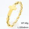 Vintage Cross Bracelet for Man 8MM Wide Waterproof Stainless Steel Chain Bracelets Gifts for Husband Boyfriend Pulsera De Acero