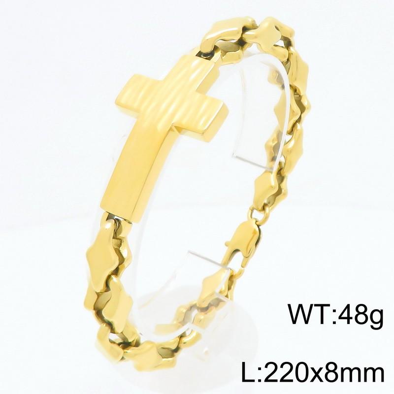 Vintage Cross Bracelet for Man 8MM Wide Waterproof Stainless Steel Chain Bracelets Gifts for Husband Boyfriend Pulsera De Acero