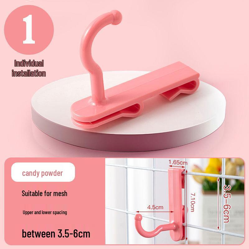 Nail-Free Grid Panel Hook for Wire Mesh Shelves - No-Drill Wall Storage Hooks for Kindergarten Display