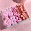 Set di Fiocchi e Mollette per Capelli Opachi Multicolor - 16 Pezzi