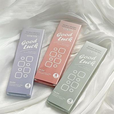 4pcs Double Headed Gradient Color Highlighter Pens Set Mild Eye Care Spot Marker Liner for Drawing Paint