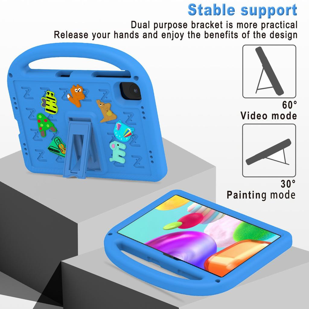 For Honor Pad X8a Kickstand Case Cartoon Design Anti-Drop EVA+PC Tablet Cover with Strap for Kids