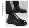 2025 Herren Britischer Stil Schwarze Low-Top Chelsea Boots: Fleecegefüttert, Handgenarbt, Mittlere Wadenstärke