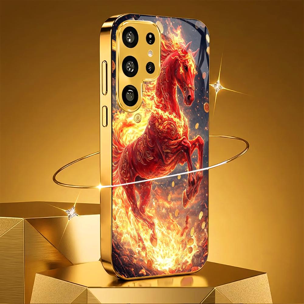 Luxurious Luxury High-end PhoneCase Electroplating Glass PhoneCase for Samsung Galaxy S26 S25 S24 S23 S22 S21 FE,Ultra,Plus