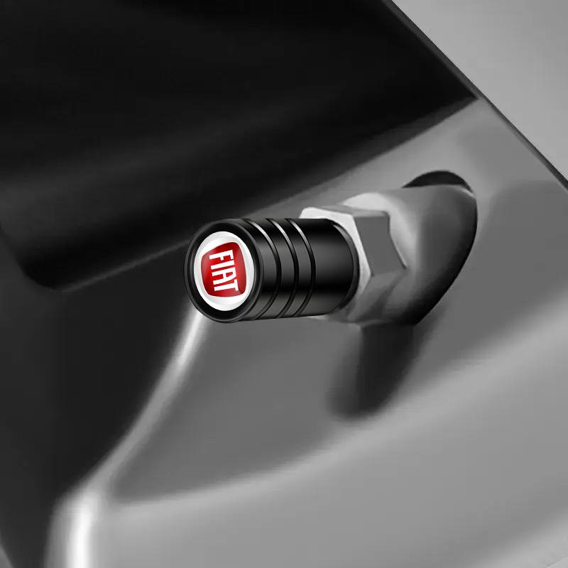 4Pcs 3D Metal Tire Valve Caps Car Tyre Air Stems Cover For FIAT Abarth 500 Tipo FR Panda Argo Freemont f Viaggio Bravo Punto Doblo