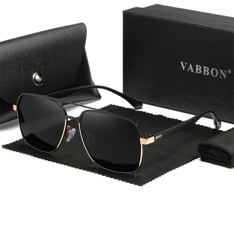 Dote Men's Black Vabbon Sunglasses Polarized Sunglasses Uv Protection Pilot Retro New Glasses 9426 With Box