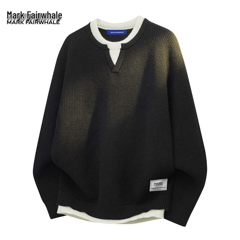 

Mark Fairwhale Men s Faux Two-Piece Casual Sweater 2XL