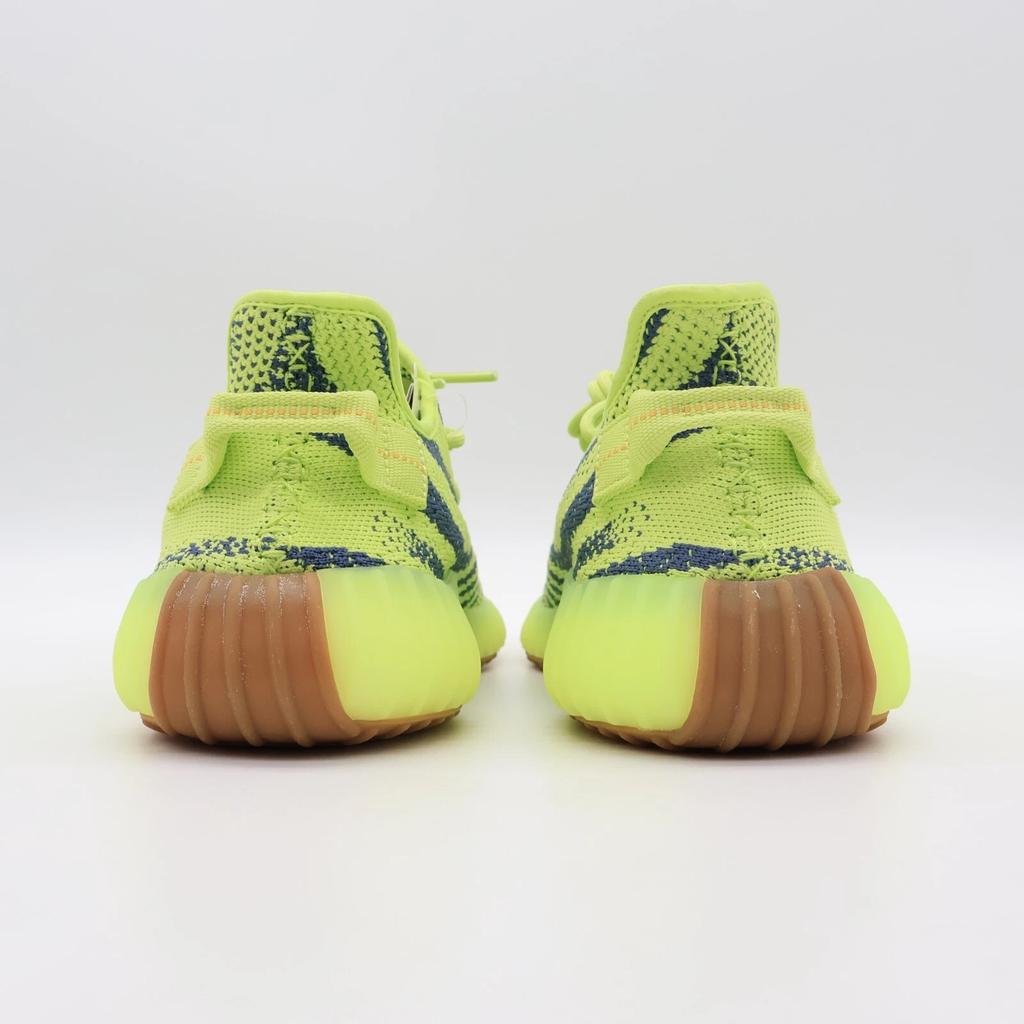 B37572 Adidas Yeezy Boost 350 V2 Semi Frozen Yellow Raw Steel Red Green (Men's)