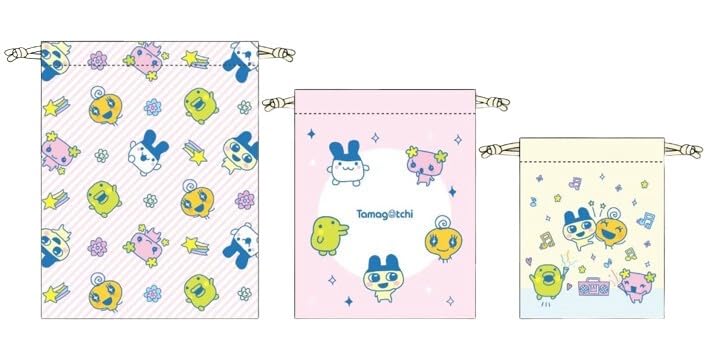 

Tamagotchi Drawstring Bag 3-Piece