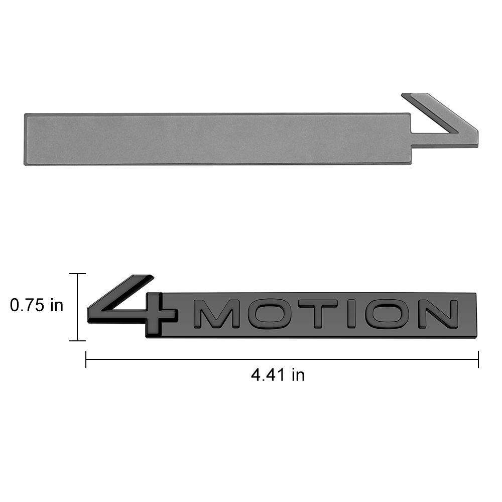 RUNTB1 4MOTION Trunk Emblem For VW Sticker Glossy Black 4MOTION Trunk Sticker For VW Volkswagen Tiguan Rline Touareg Golf Passat Bora