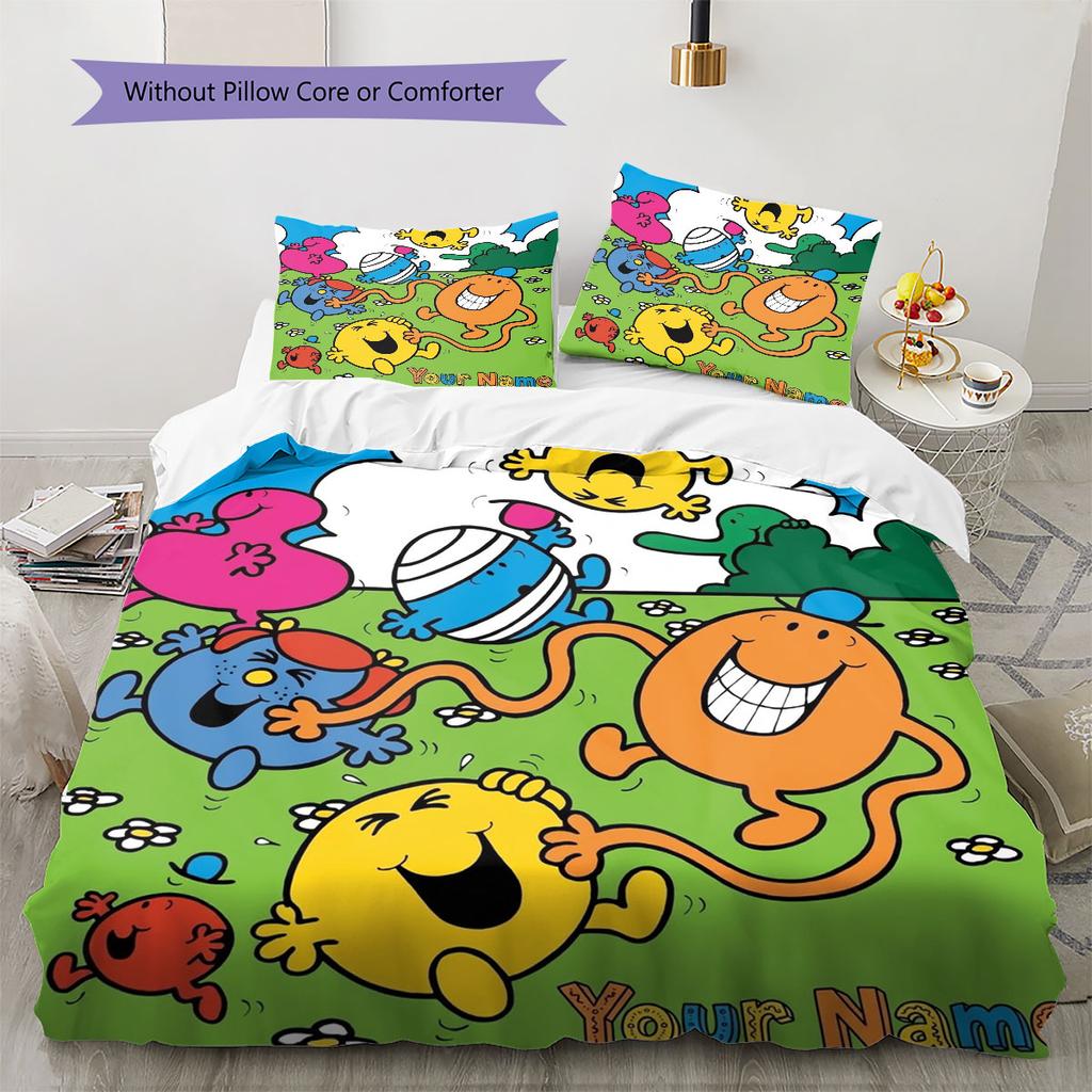 Herr. Herren Little Miss Individueller Namensmuster Bettwäsche, Steppbett Set Bettbezug Kissenbezug Zuhause Geburtstagsgeschenk(1 Bettbezug + 2 Kissenbezüge, ohne Füllung)