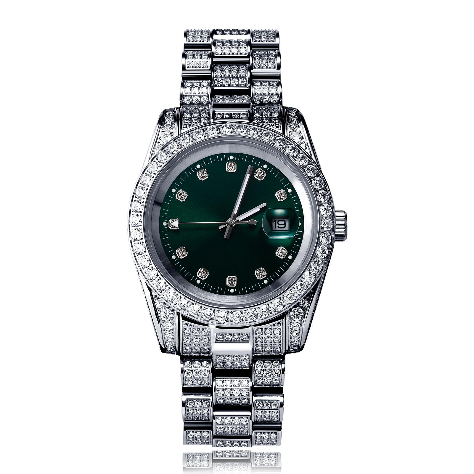 

Hot Sale Quartz Watch Large Dial Calendar Fashion Full Zircon Watch Accessories Hip Hop Men s Watch