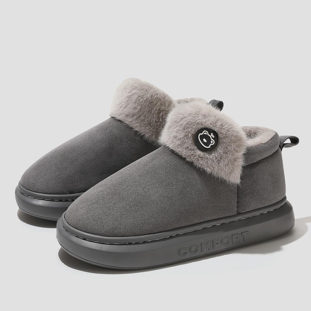 Cotton Slippers Women's Winter Indoor Home Household Non-slip Thick-soled Thermal Bag and Cotton Shoes Men