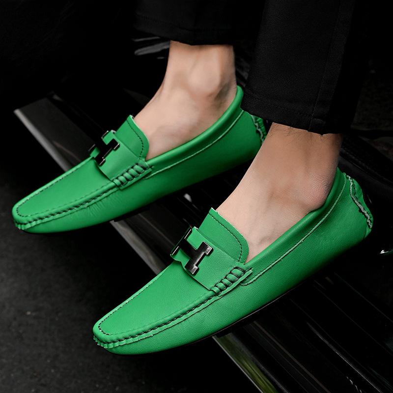 Summer Amazon Large Size Hot-selling Versatile Casual Doudou Men's Leather Shoes British Outdoor Four-season Leather Shoes