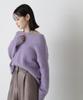NATURAL BEAUTY BASIC Hand-Washable FOX Decollete-Line Oversized Knit, Purple, Free (Women’s Sweater)