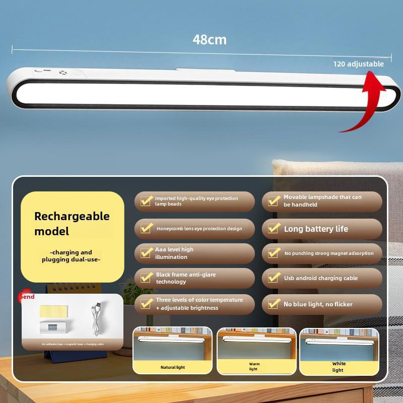 USB Rechargeable Eye Protection Desk Lamp with Remote Control for Dorms and Bedroom