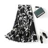Ink-And-Wash Print High-Waisted Skirt Women's Summer Elegant French Retro Design Sense A-Line Midi Skirt