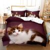 3D Pet Cat Bedding Set Cute Animal Duvet Cover 2/3 Piece Set Soft Zipper AU180 * 210 Full Size Luxury Comfortable Home Textile