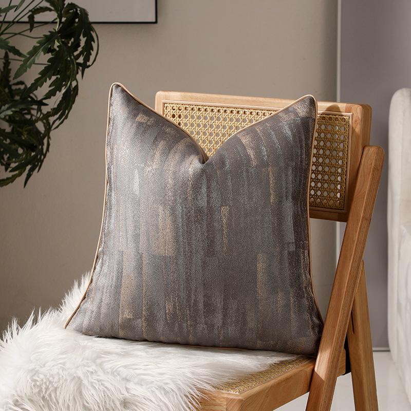 Polyester Piped Edge Marble Print Throw Pillow Cover Luxury Decorative Cushion Case Modern Sofa Decor Hidden Zipper