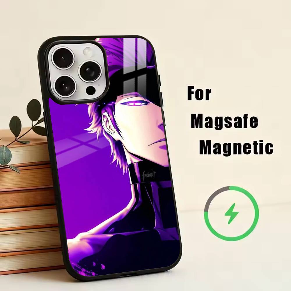 B-Sousuke Aizen Bleach   Phone Case For iPhone17,16,15,14,13,12,11 Plus,Pro Magnetic For Magsafe Wireless Charging