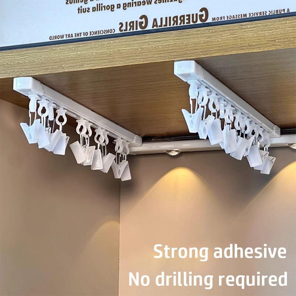 Wall Mounted Hair Accessory Organizer 30/40 Clips Ointment Storage Rack Portable Hanging Rail