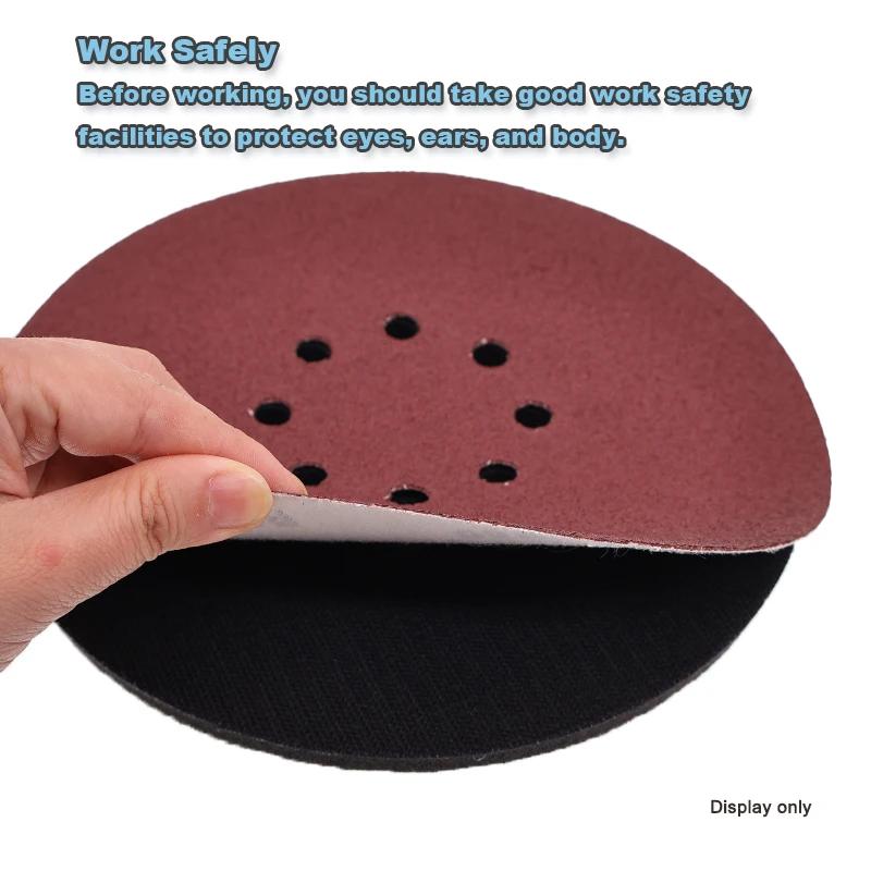 9Inch 8 Hole Soft Hard Drywall Sanding Pad 1Pcs Backing Plate Hook and Loop Replacement Pad for Polishing Orbital Drywall Sander