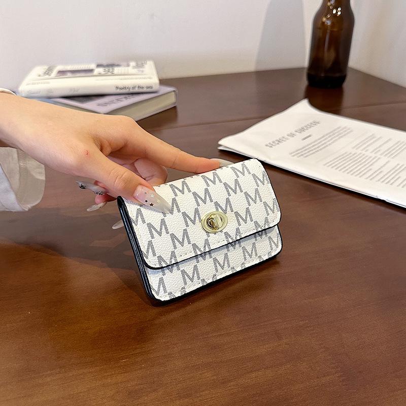 Women's Retro Letter Print Ultra-Thin Coin and Card Holder