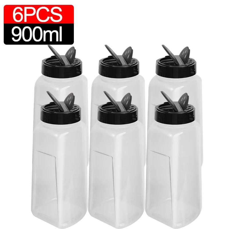 Portable Spices Seasoning Shaker Bottles Sugar Salt Pepper Jars BBQ Condiment Dispenser Empty Plastic Container Kitchen Gadgets