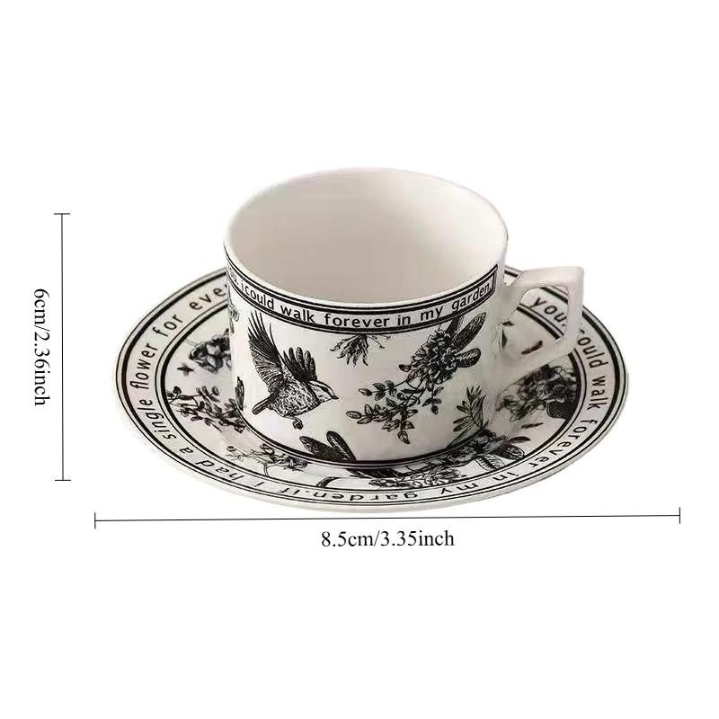 Pinellia Ternata Flower Coffee Cup And Plate Set Ins Small Fragrant Mug With Handle Nordic Style High Feeling Aesthetic Value