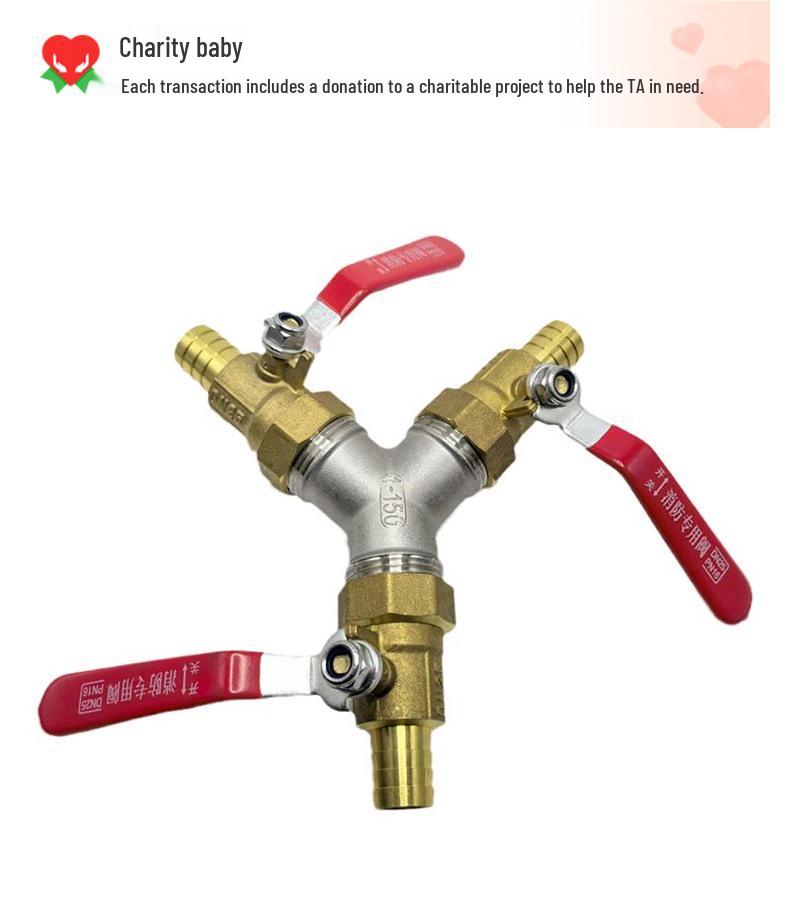 Brass Push-to-Connect Ball Valve Reducing Tee for Water Pipes (Sizes: 6/8/10/12/14/16mm)