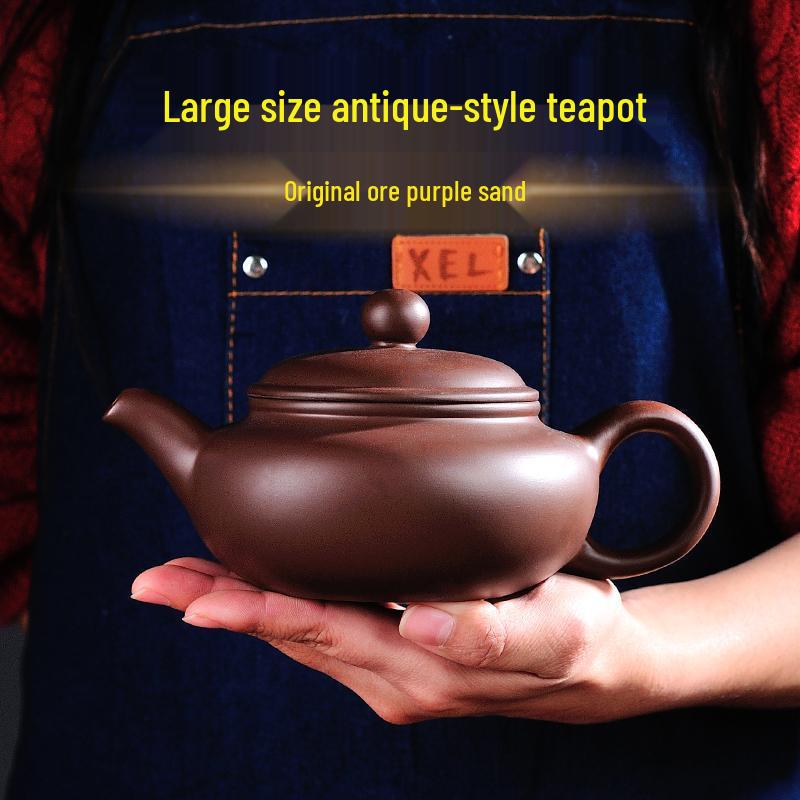 Yixing Large Capacity Purple Clay Teapot with Tea Cup Set for Home Use, Single Pot Kung Fu Tea Set.