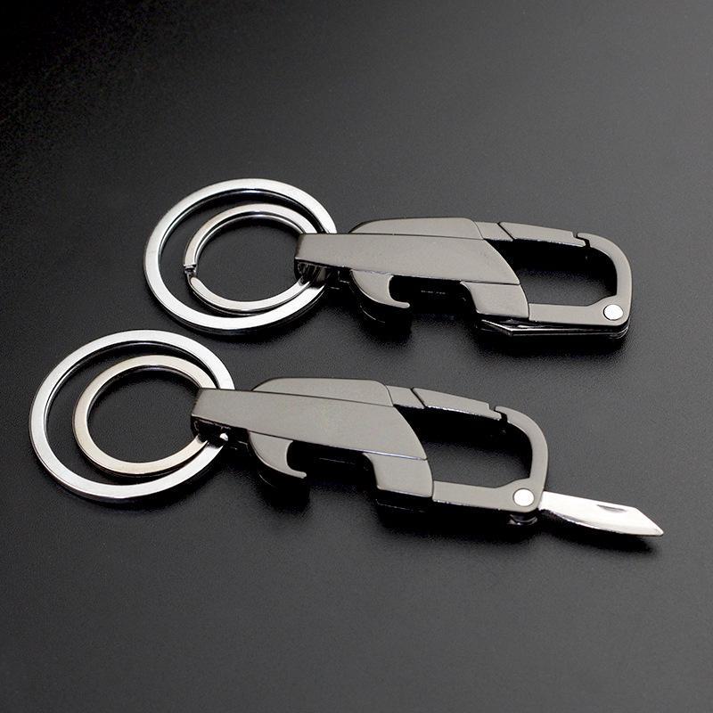 High-End Multifunctional Men's Keychain with Detachable Knife and Portable Bottle Opener