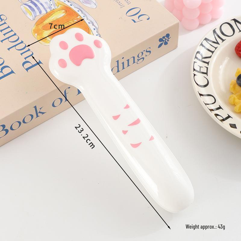 Girly Cat Paw Stainless Steel Cutlery Set - Chopsticks, Fork & Spoon